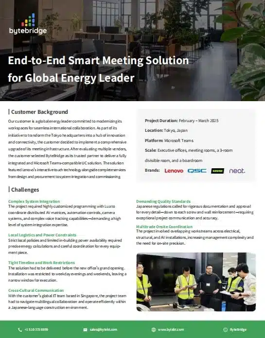 End-to-End Smart Meeting Solution for Global Energy Leader