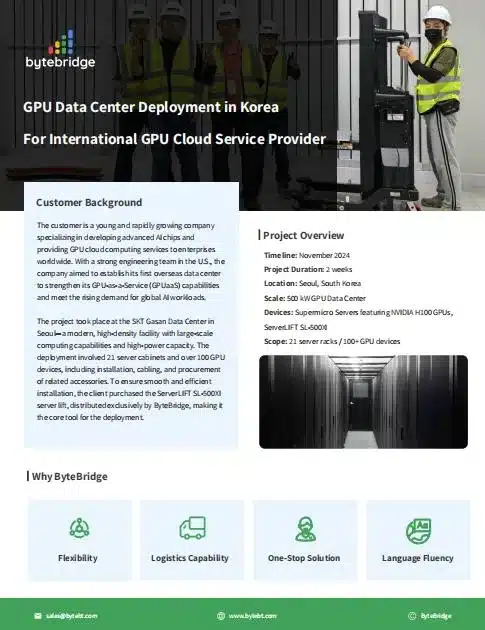 GPU Data Center Deployment in Korea for International GPU Cloud Service Provider