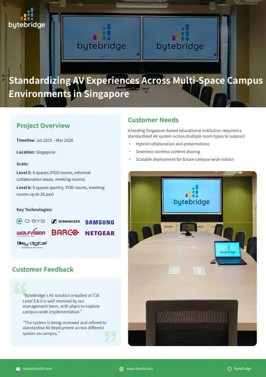 Standardizing AV Experiences Across Multi-Space Campus Environments in Singapore